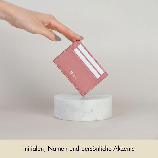 Kartenhalter Glattleder | Misty Rose