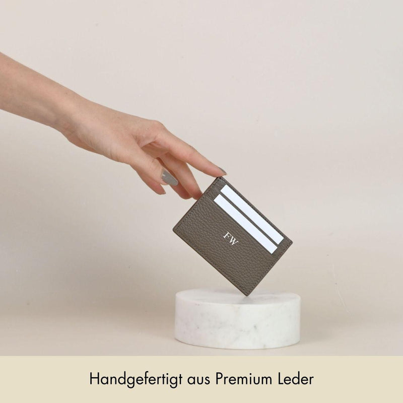 Kartenhalter genarbtes Leder Warm Earth von MERSOR Studio