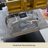 Kosmetiktasche genarbtes Leder | Schwarz & Gold – Vorbestellung