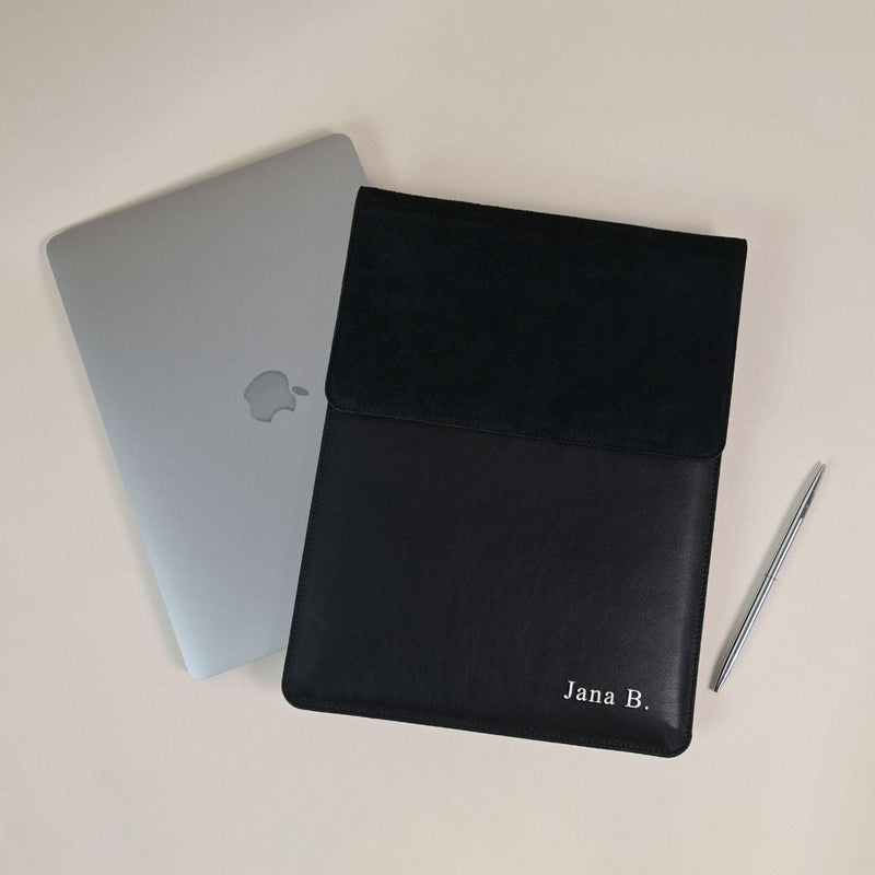 Laptop Sleeve Wildleder | Schwarz