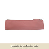 Rosa Federmäppchen mit Initialen aus Italienischem Leder - Misty Rose | MERSOR