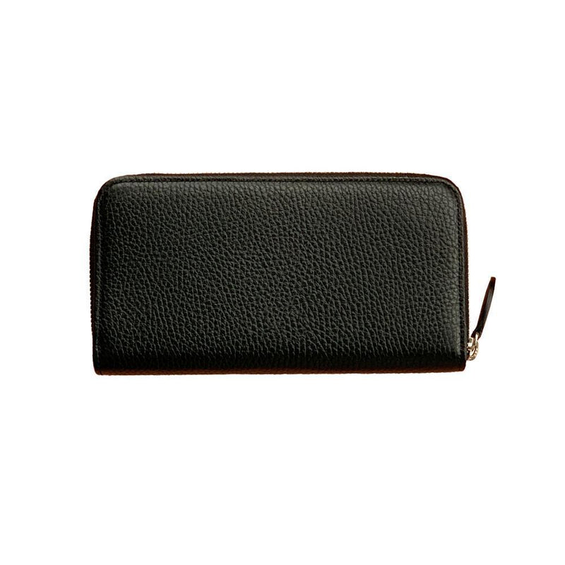 Maxi Portmonee aus Leder mit Monogramm - Schwarz & Silber | MERSOR