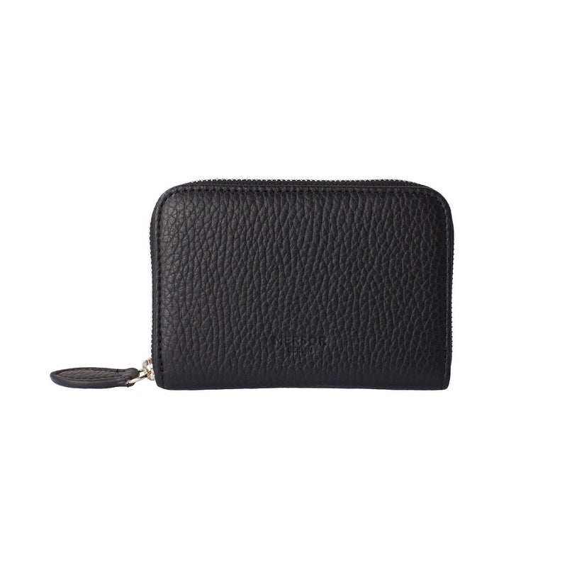 Midi Portmonee | Schwarz & Silber - Midi Geldbörse mit Gravur - Schwarz & Silber | MERSOR | MERSOR